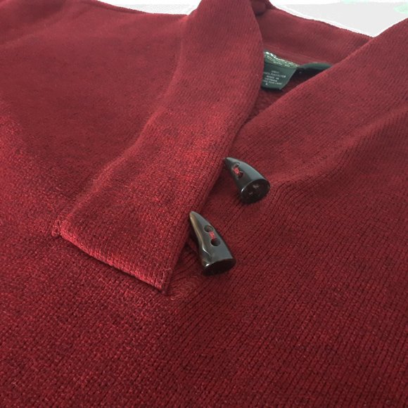 Eddie Bauer Red Toggle-button Collar Sweater - Picture 4 of 15